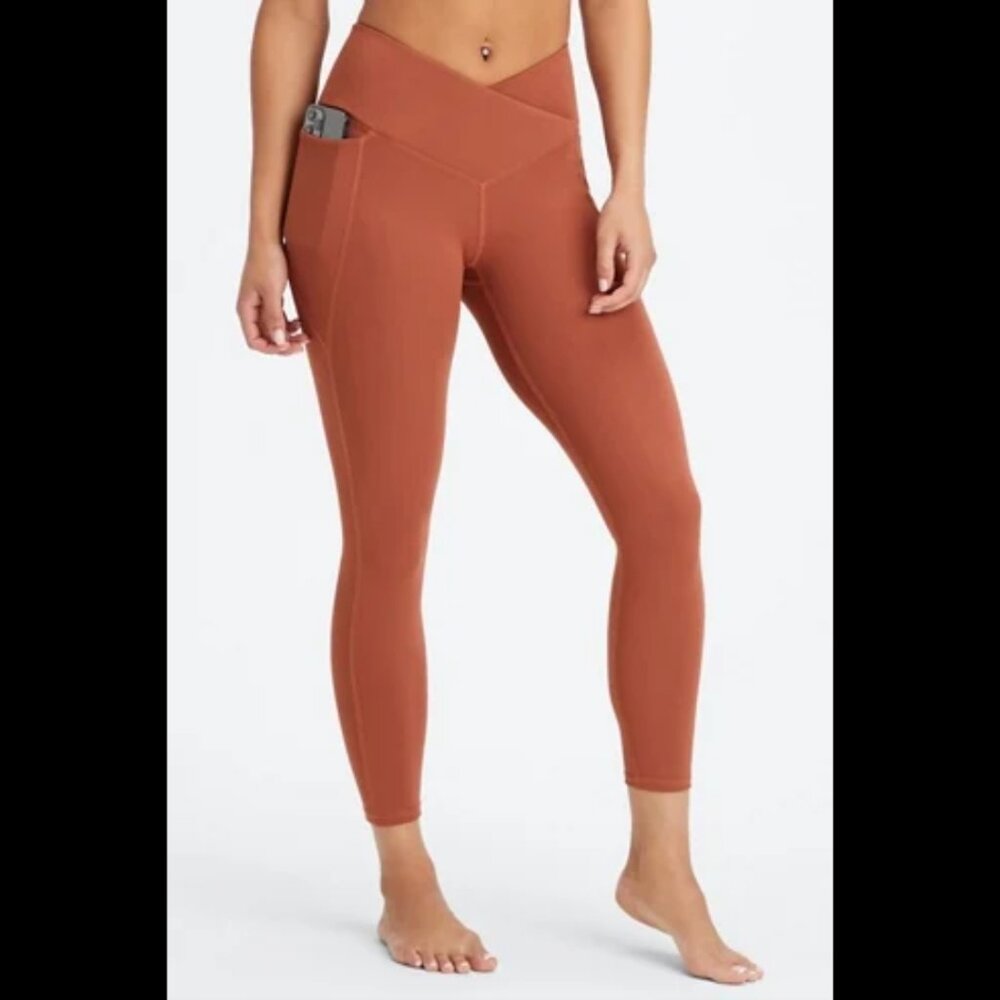 Fabletics Oasis PureLuxe HW Crossover 7/8 Legging Mahogany size XL